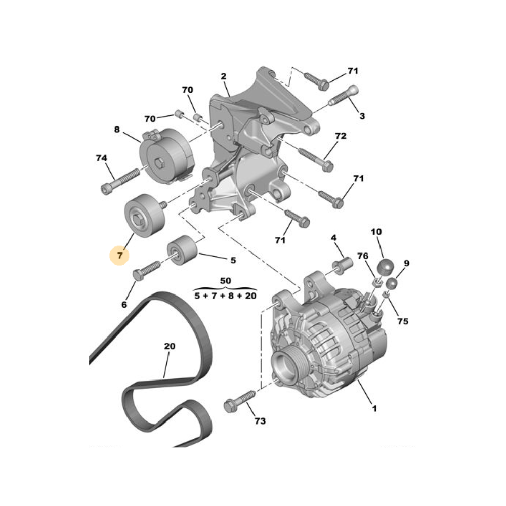 Rodillo Guia Alternador Peugeot Partner Citroen Berlingo 1.9 8v Hdi