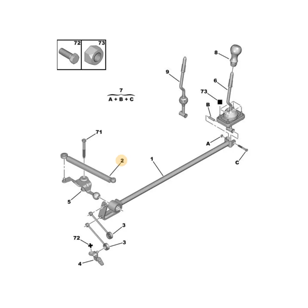 Bieleta Larga Palanca Cambios Peugeot 206