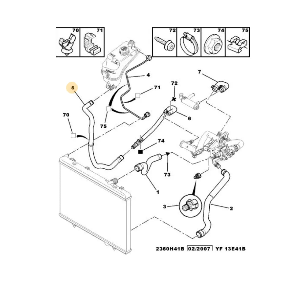 Manguera Deposito a Caja de Agua Peugeot Partner Citroen Berlingo 1.6 16v Hdi