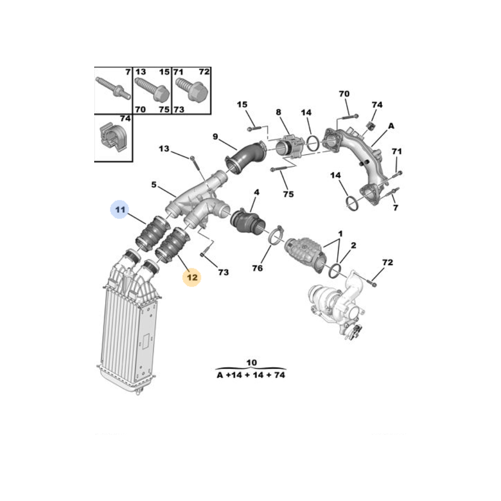 Manguera Intercooler Peugeot 208 301 3008 Citroen Celysee