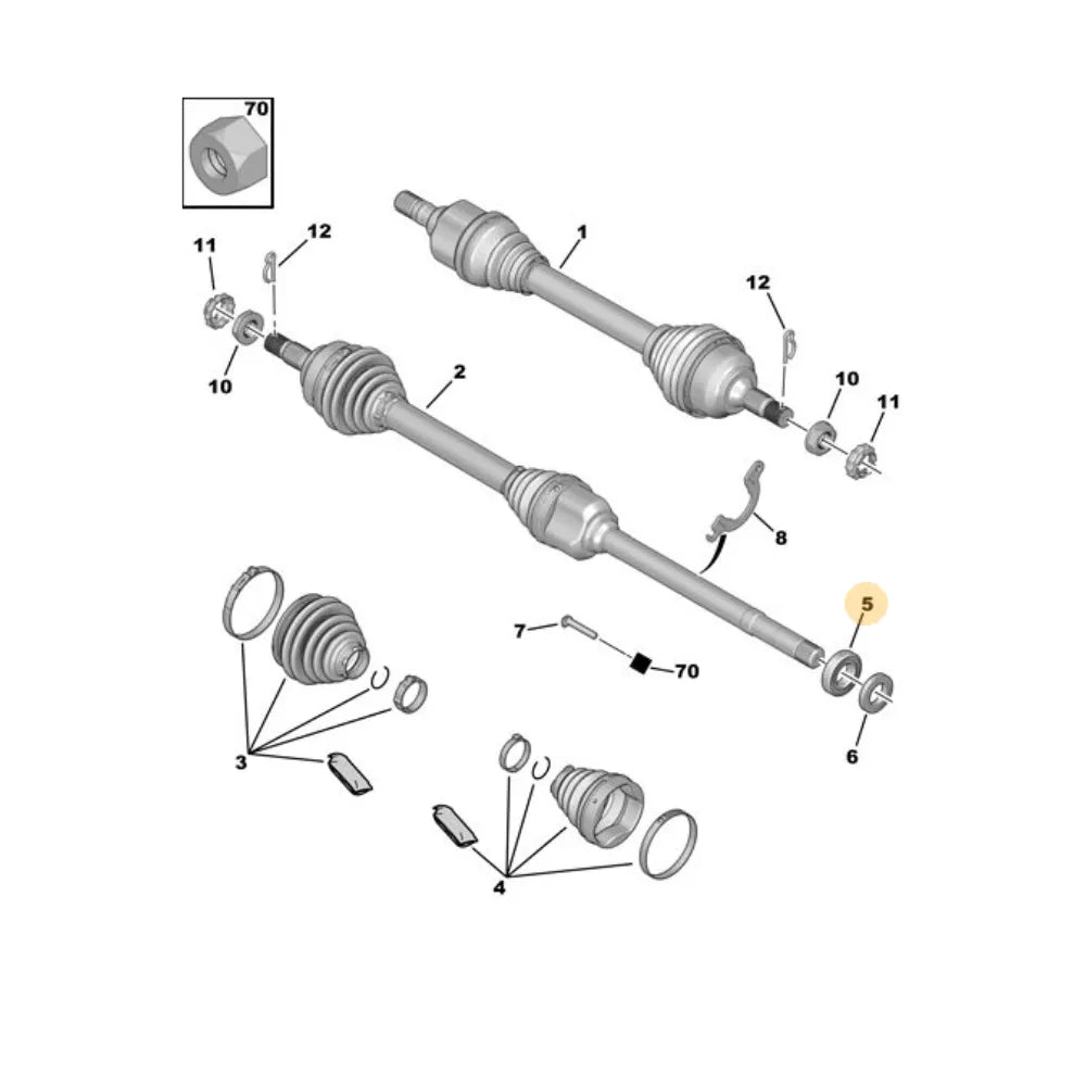 Rodamiento Descanso Palier Derecho Original Peugeot Citroen