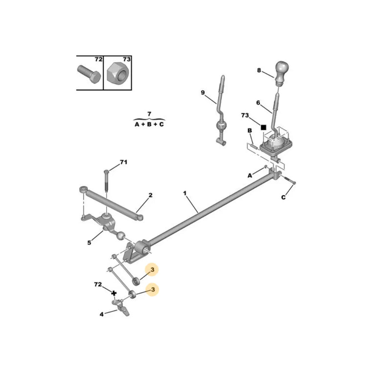 Bieleta Corta Palanca Cambios Peugeot 206