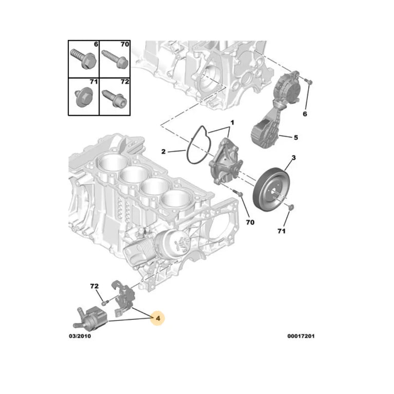 Bomba de Agua Adicional Electrica Peugeot Citroen 1.6 Bencina