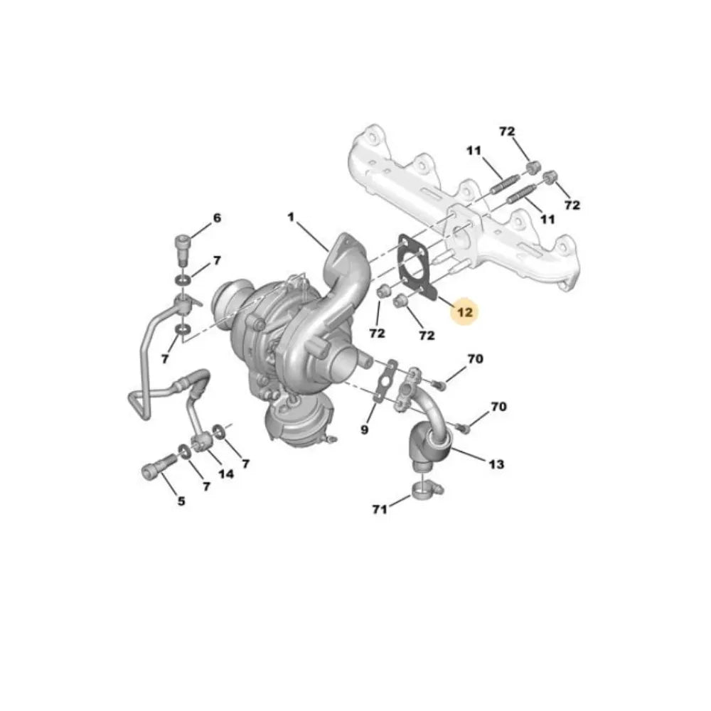 Empaquetadura Turbo Peugeot 301/ Partner B9/ Berlingo B9 1.6 Hdi