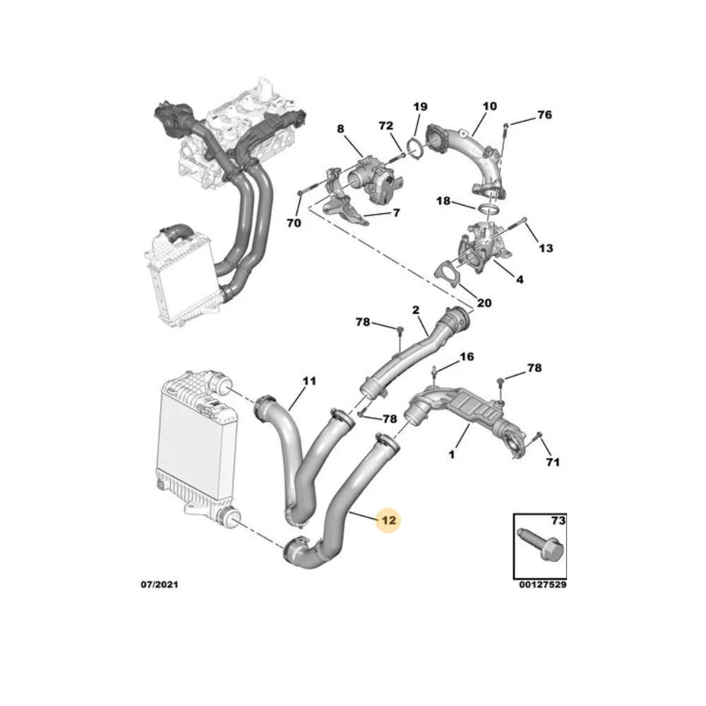Manguera Aire Intercooler Peugeot 308 3008 5008 Citroen C5 Aircross
