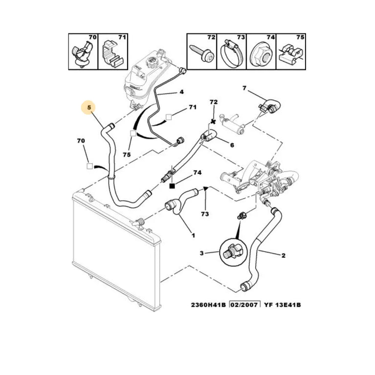 Manguera Deposito a Caja de Agua Peugeot Partner Citroen Berlingo 1.6 16v Hdi